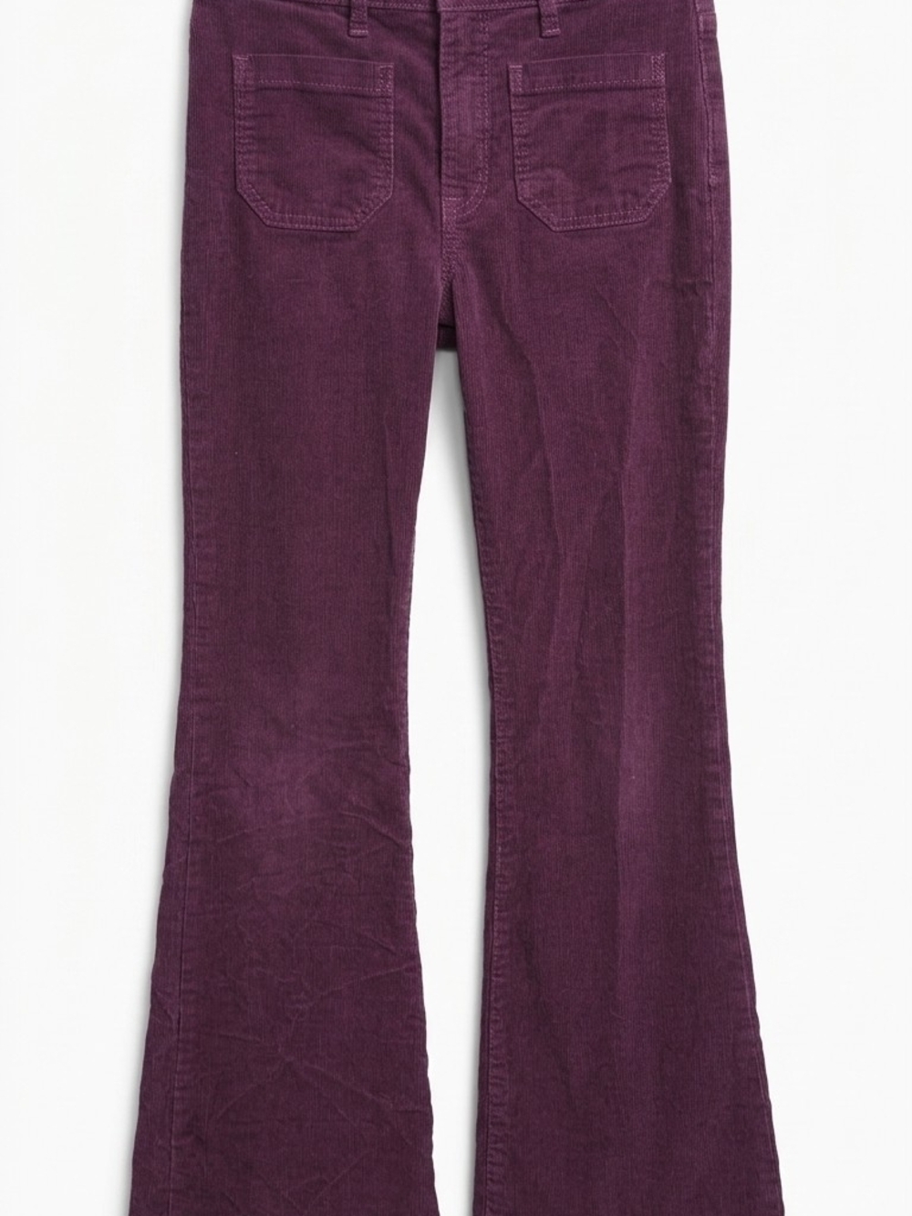 GAP Denim Girls Purple Plum Corduroy '70s Flare Patch Pocket Pants Size 14 (155